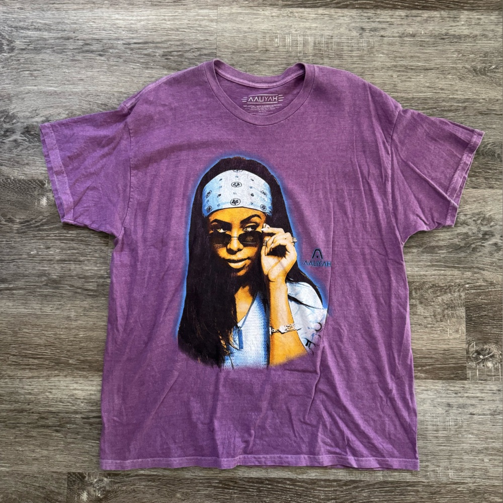 Urban Outfitters Aaliyah Graphic Purple T-Shirt